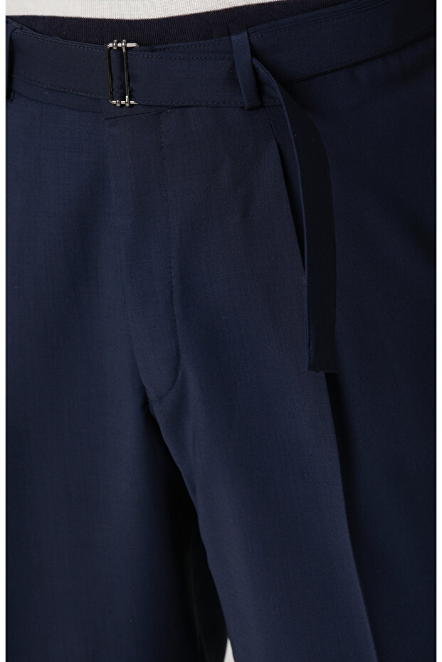 Lacivert Yün Pantolon - 4