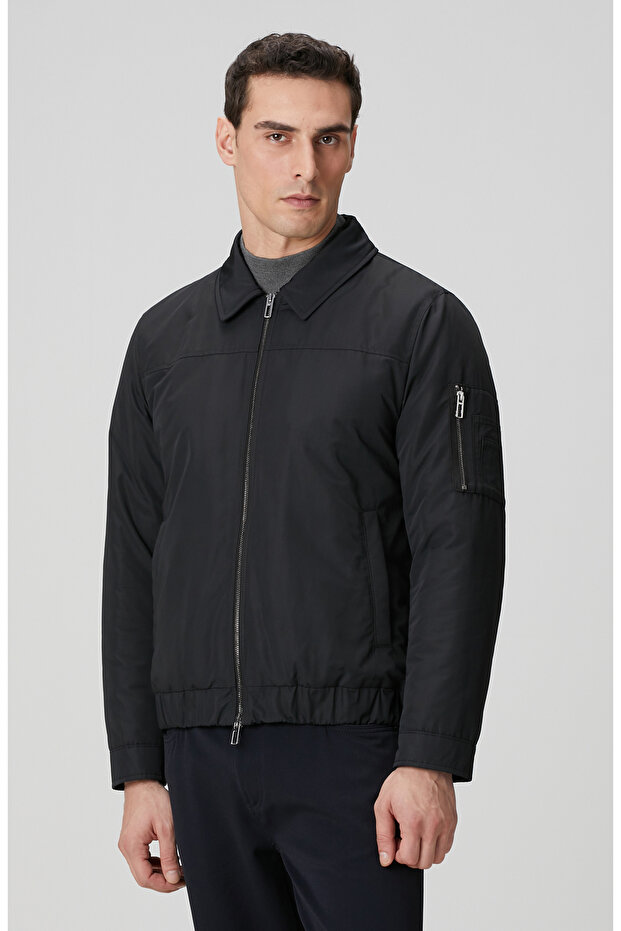 Siyah Bomber Mont - 4