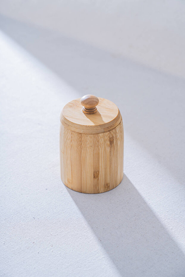 Bambu Kapaklı Kavanoz - 12 cm - 1