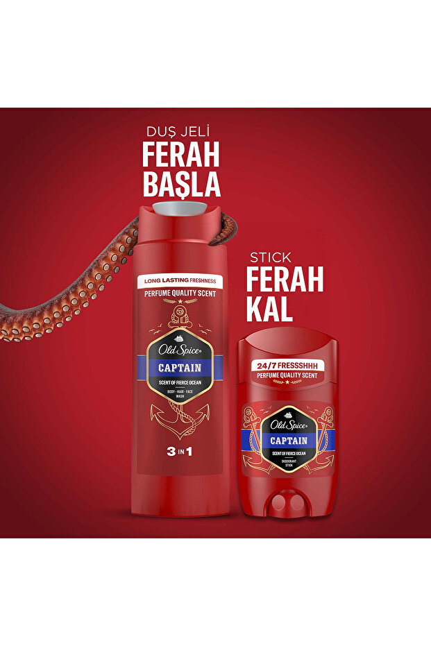 Modern Captain Hediye Seti: Deodorant Stick 50 ml + DuşJeli 250 ml - 6