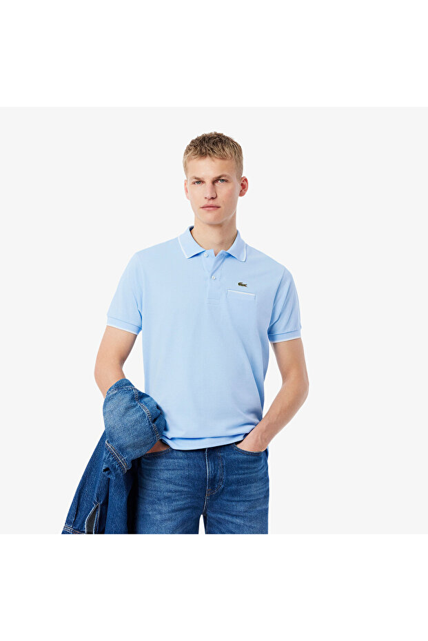 L.12.12 Erkek Classic Fit Mavi Polo - 1