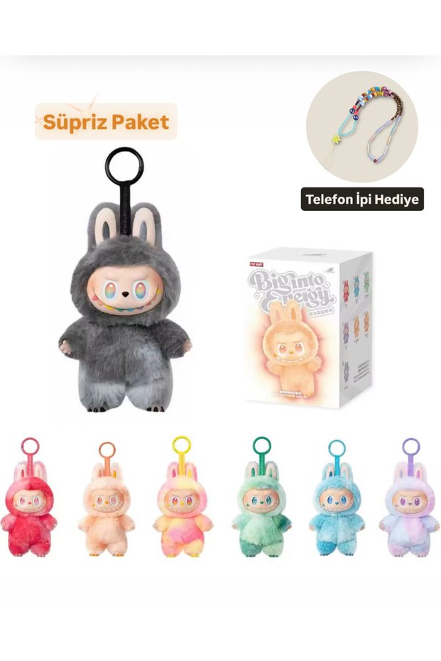 Labubu Energy Series Popmart Surprise Package 17cm Plush Toy Bag Carm Ornament Keychain 1Pcs
