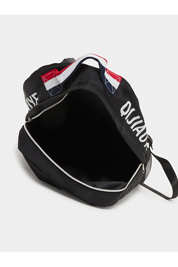 حقيبة ظهر مطبوعة بجيب أمامي بسحاب - 4