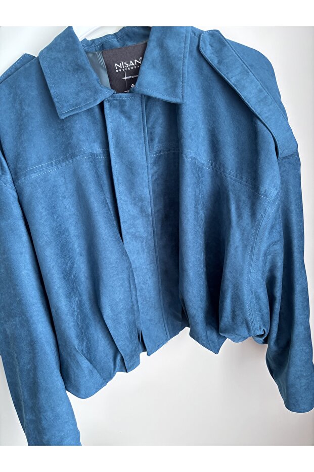 Süet Bomber Ceket Petrol - 3