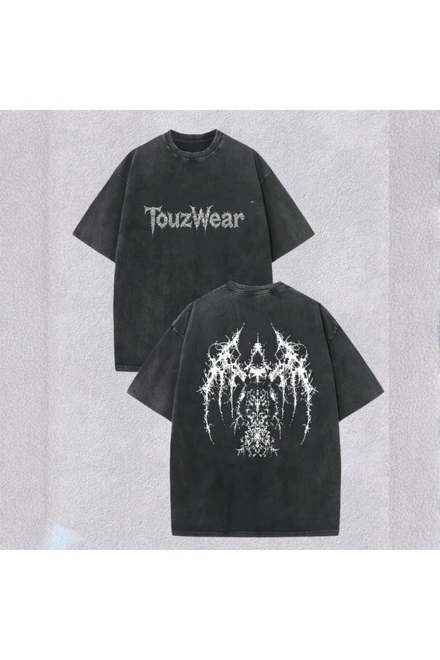 Gothic Angel Printed Washable Vintage Unisex Oversize T-Shirt