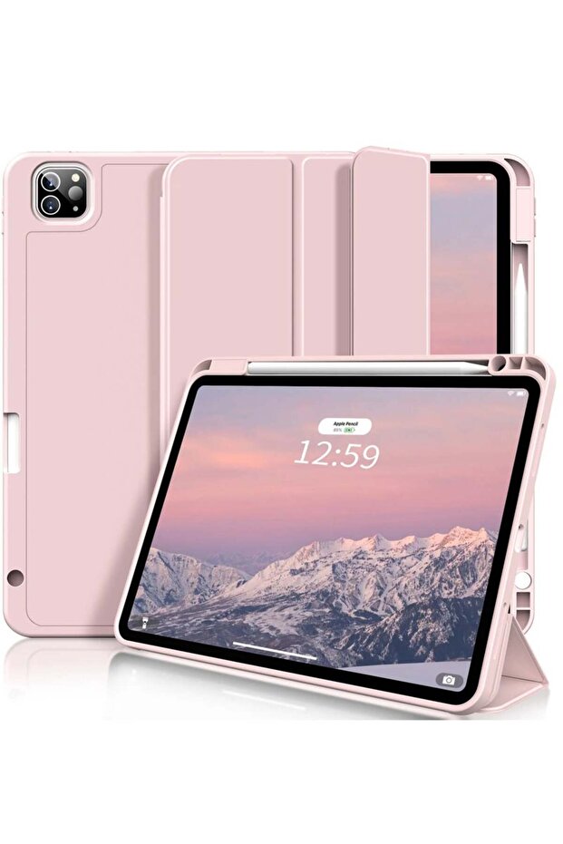 SmartGrist iPad Pro 11 Inch Case (2nd/3rd/4th Gen) - Trifold Stand, Soft TPU Back, Pencil Charging