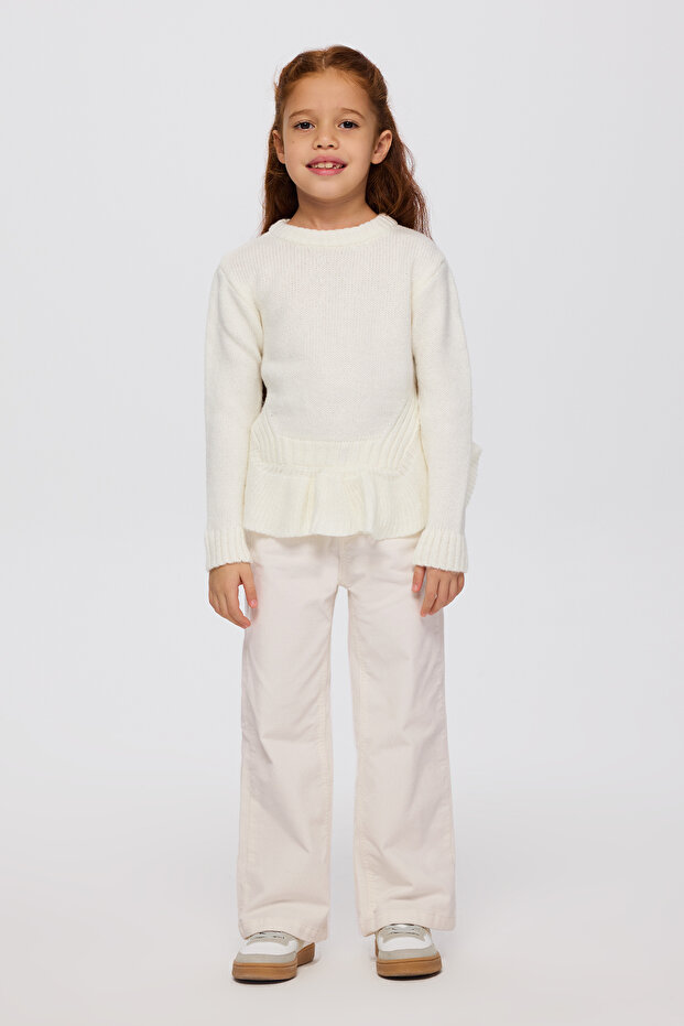 Girl's Ecru Knitwear Sweater