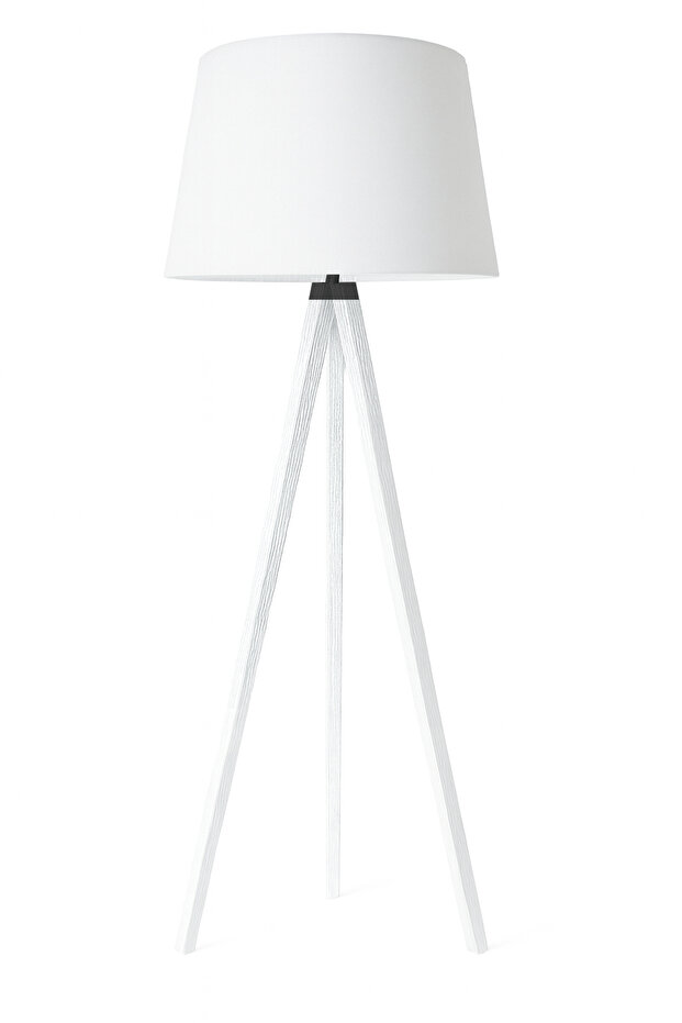 Mono Kumaş beyaz Ahşap Lambader - 2