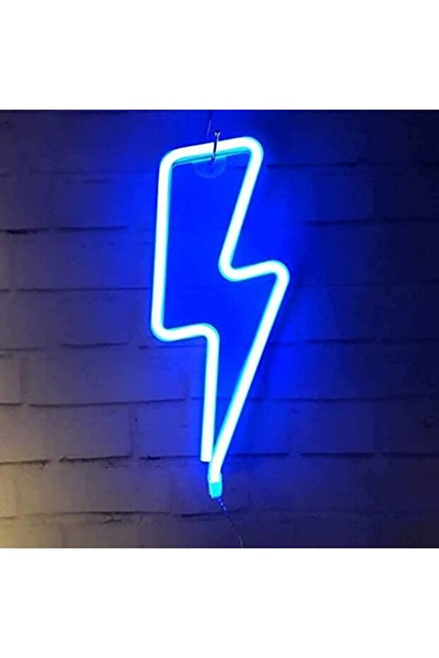 NW LED Lightning Bolt Neon Sign Decor Light, Blue