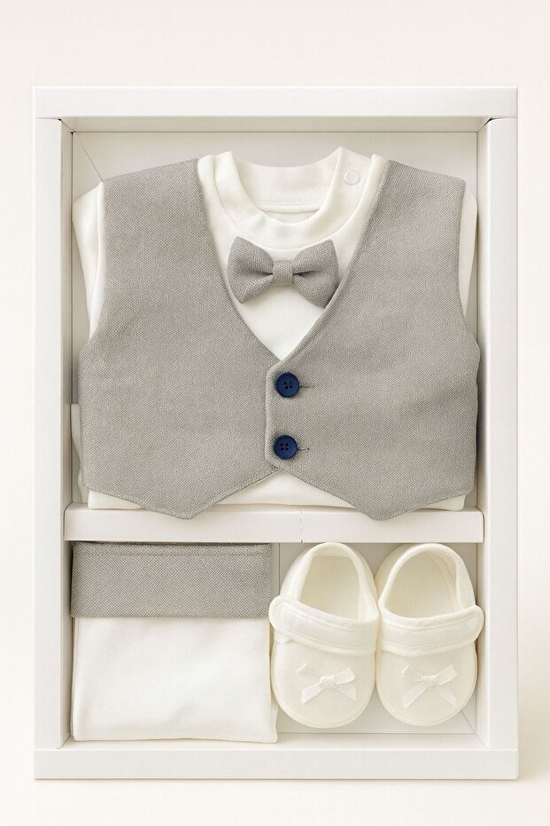 Baby Boy Mevlütlük Set 4 Piece Boxed Cotton Hospital Release Set