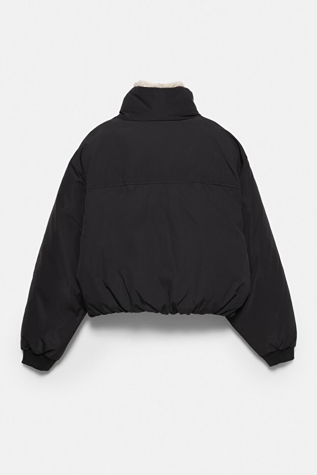 Suni Yünlü İçi Bomber Ceket - 9