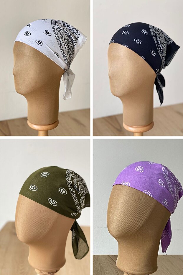100% cotton classic pattern unisex 4-piece bandana set colorful bandana ethnic patterned a quality bandana