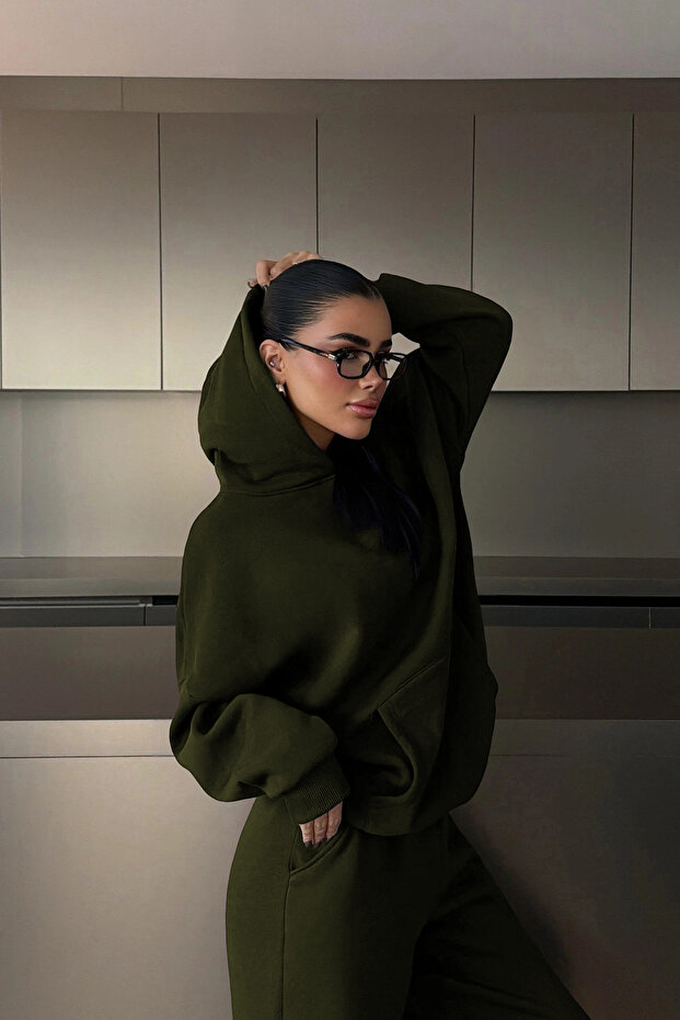 KADIN OVERSİZE BOYFRİEND MODEL EŞOFMAN TAKIMI - 1