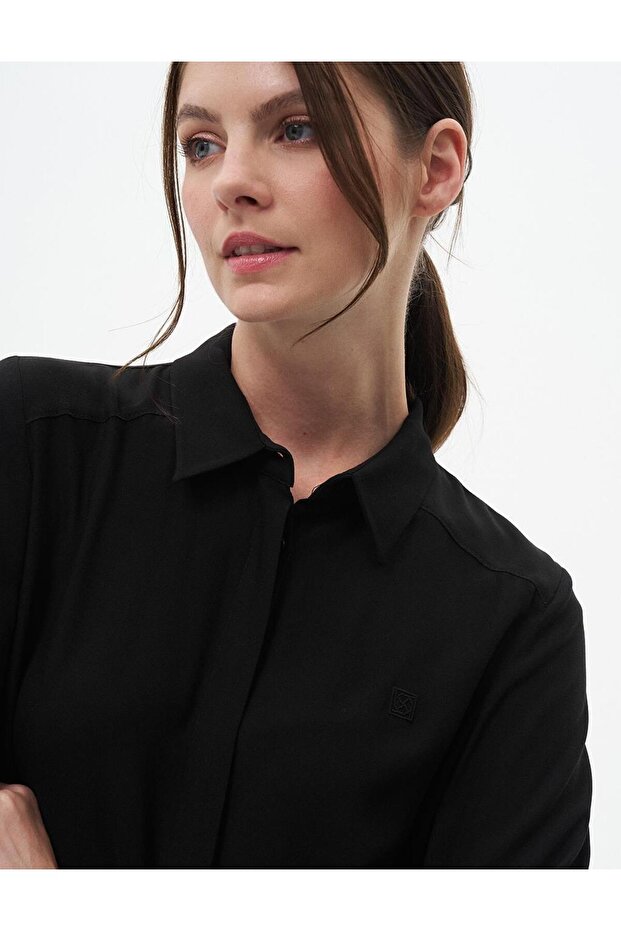 Patı Gizli Basic Uzun Tunik Siyah - 2