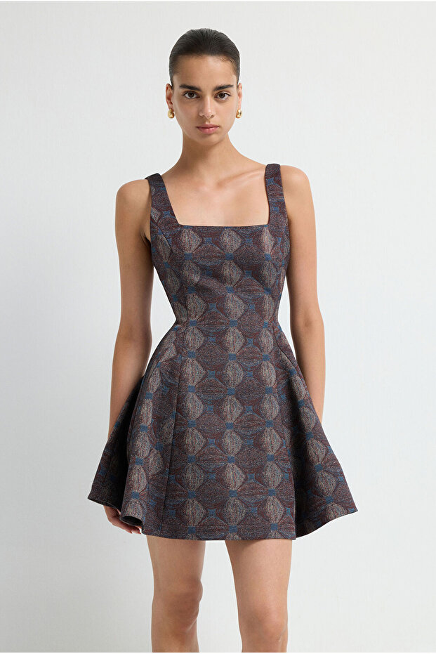 Kolsuz Mini Jakar Elbise - 2