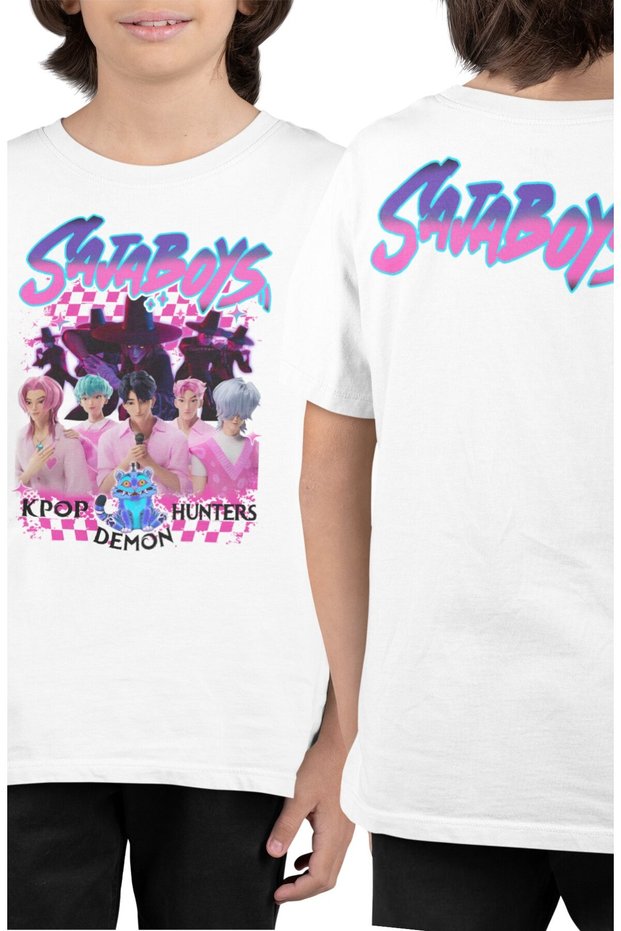 Kpop Saja Boys Ense Printed Kids T-Shirt, Unisex Demon Hunters Themed Baby T-Shirt