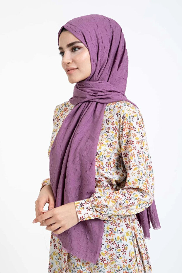 شال من الخيزران باللون الليلكي - 4