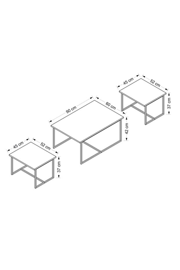 Levada 3'lü Zigonlu Sehpa - Bona - 8