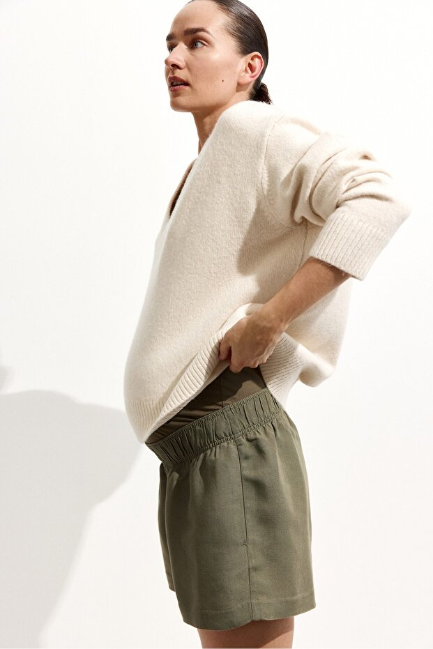 MAMA Keten Karışımlı Şort - 5