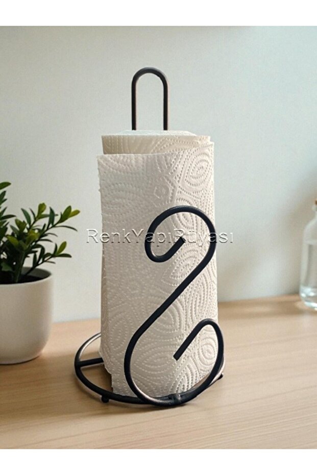 Black Metal Paper Towel Holder Stylish Quality Stainless Tabletop Roll Paper Towel Holder