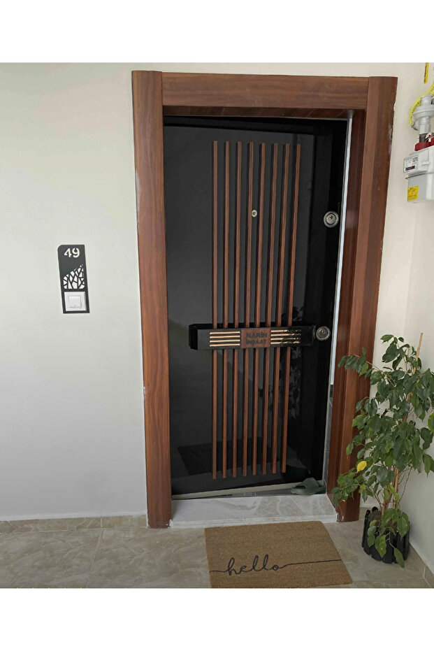 Ahşap Dekoratif Daire Kapı numarası - 1