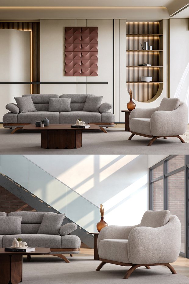 Nuve Koltuk Takımı 3+3+1 - 1