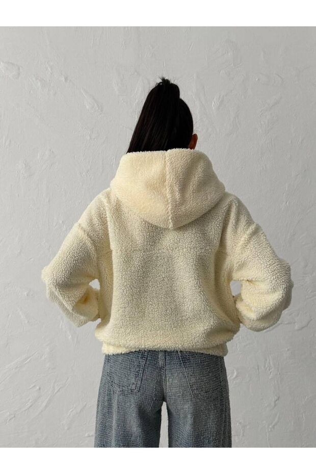 KAPÜŞONLU PELÜŞ SWEATSHIRT - 2