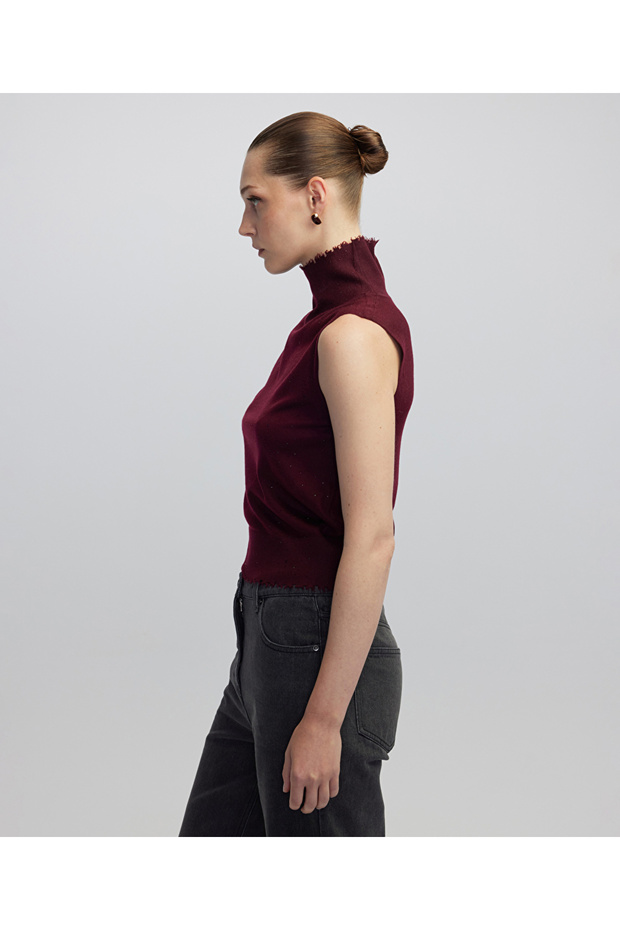 Balıkçı yaka hotfix baskılı triko - 4