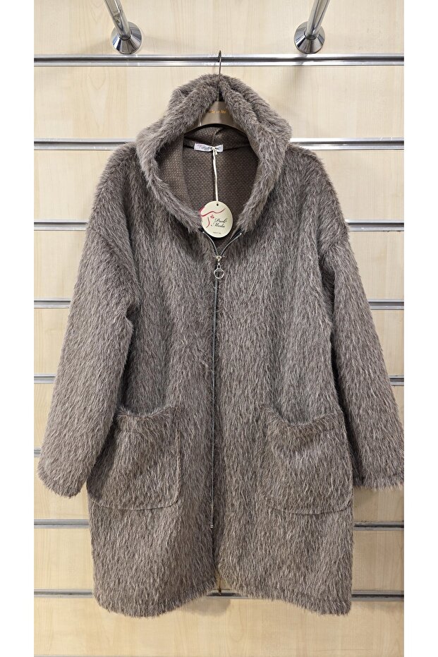 Kapüşonlu Keçe Ceket - 1