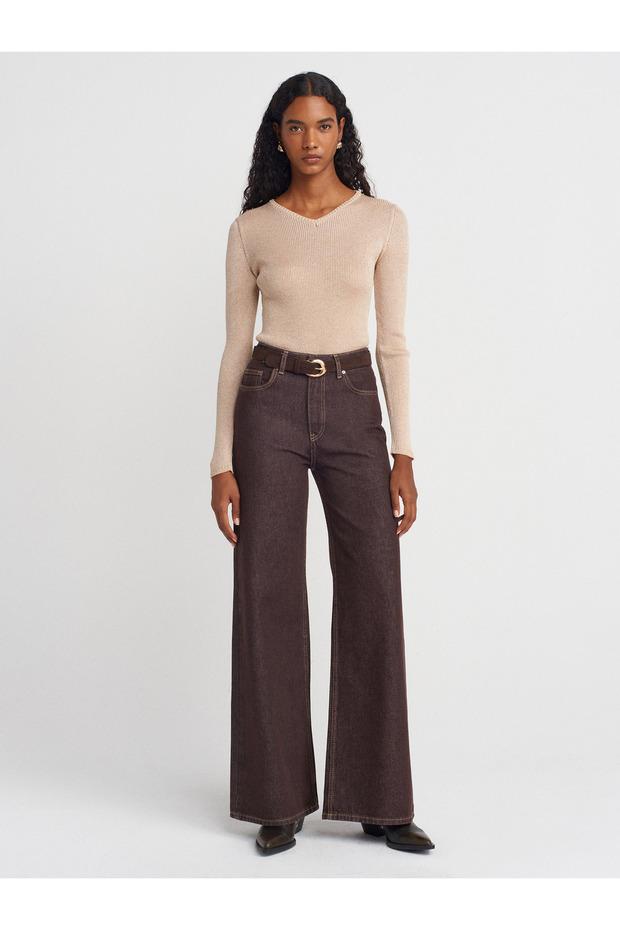 V Yaka Simli Triko Kazak - 4