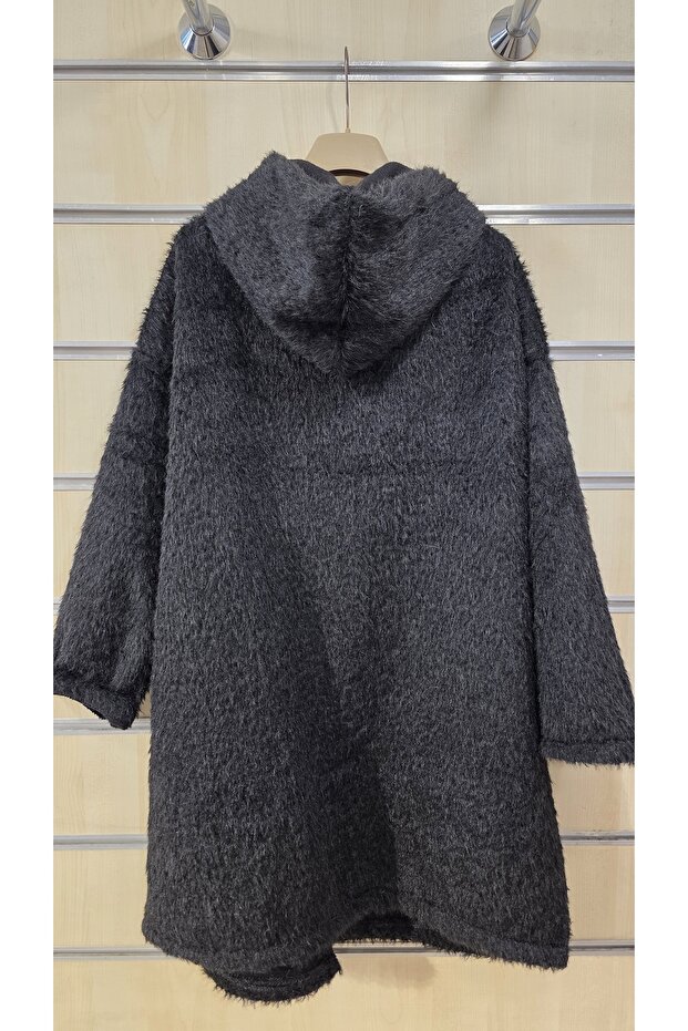 Kapüşonlu Keçe Ceket - 5