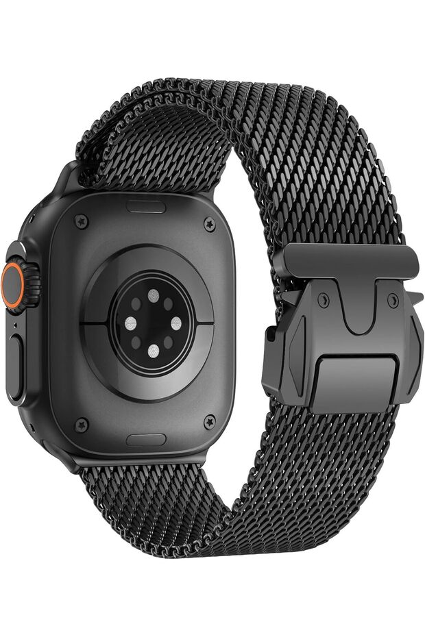 Milanese Loop Stainless Steel Mesh Band for Apple Watch (Multiple Sizes, Parachute-style Buc