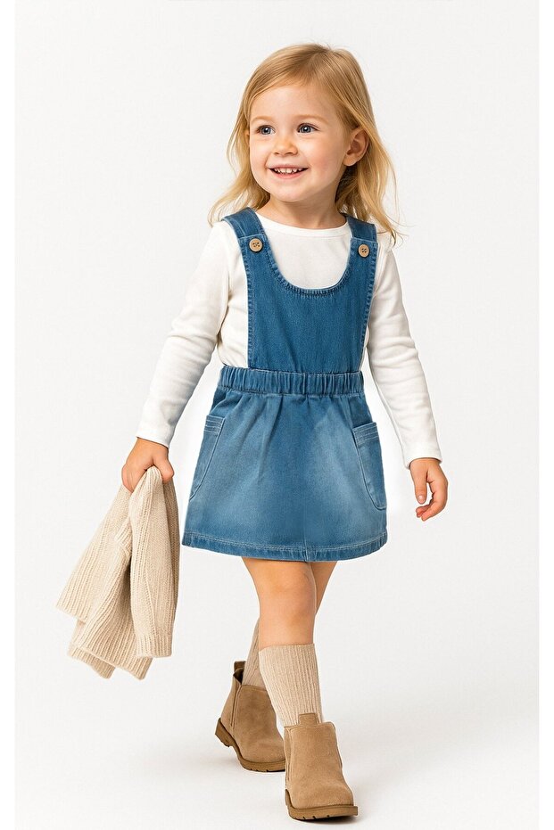 Kız Çocuk Basic Kot Jile / Kot Elbise - 1