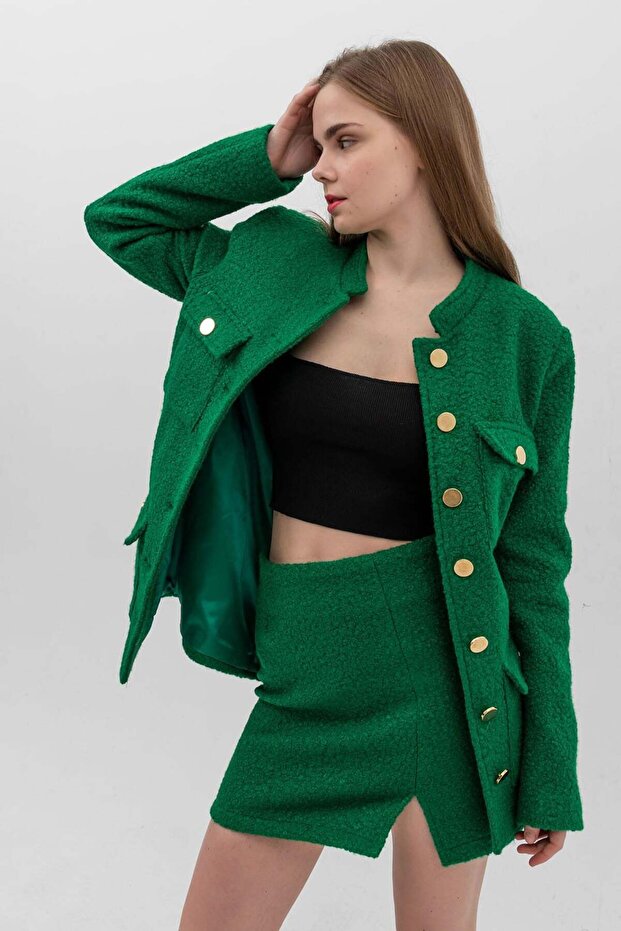 Fusta Mini Buklet Verde - 6