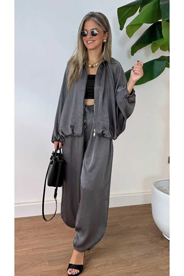 saten bomber ceket - 6