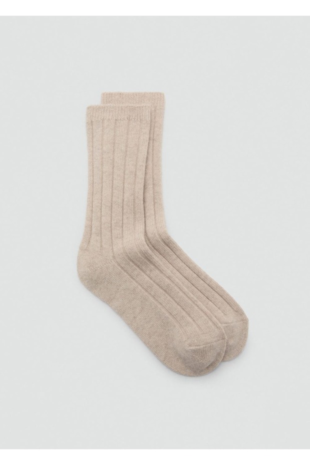 Yün karışımlı fitilli çoraplar - 2