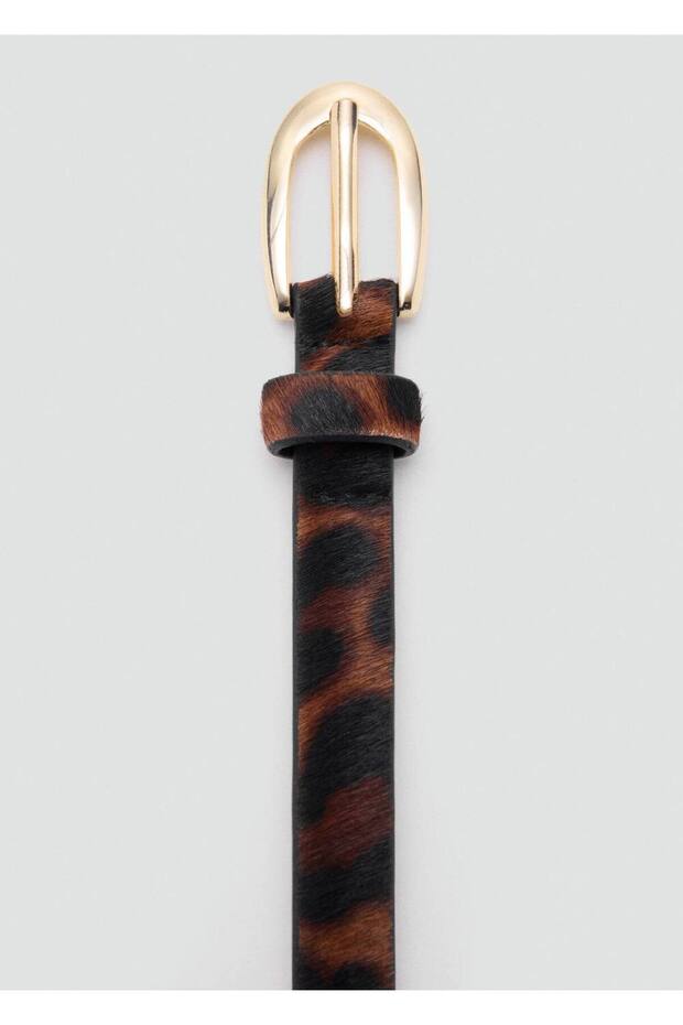 Leopar desenli deri kemer - 4