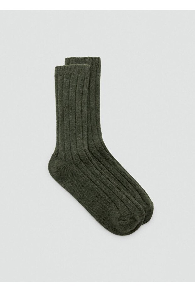 Yün karışımlı fitilli çoraplar - 2