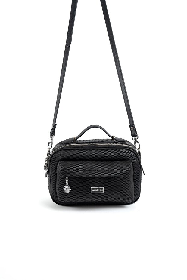 Black - Black Honeycomb Women's Crossbody Bag Sp1186