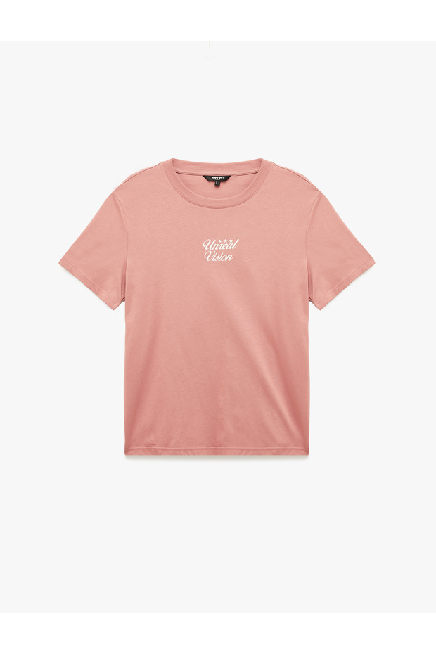 Regular Fit Short-Sleeved Crew Neck Cotton Printed T-Shirt