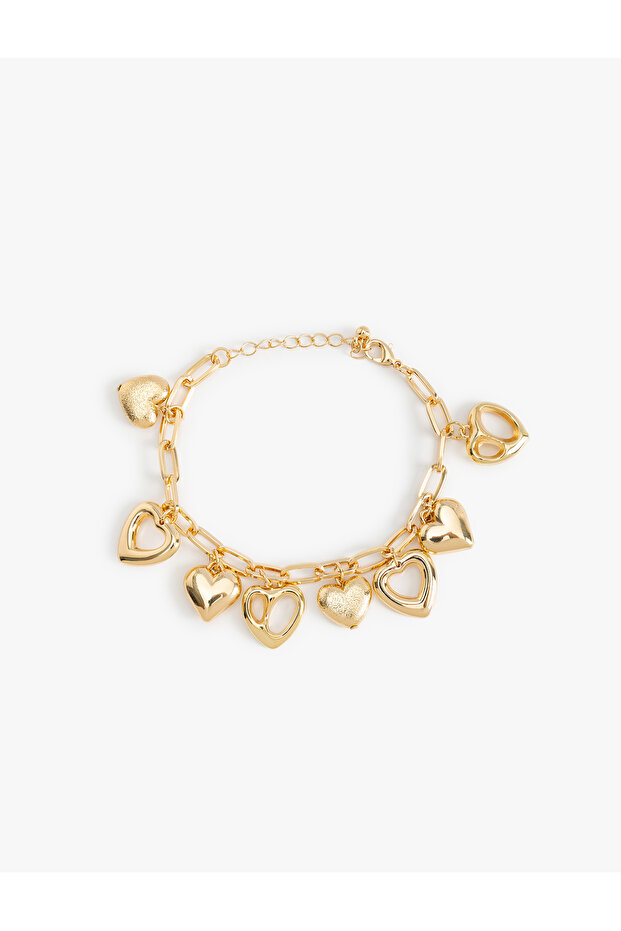 Heart Detailed Dangle Chain Bracelet