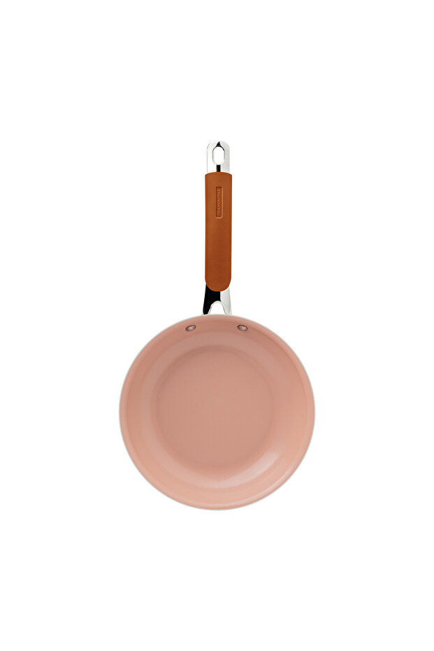 مقلاة سيراميك من رومانيا بسطح طيني صحراوي مقاس 25 سم - 2