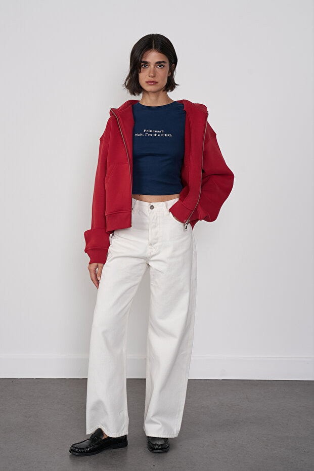 Baskılı Crop Tshirt - 2