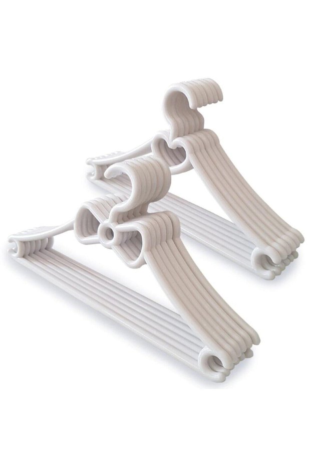 Children's Clothes Hanger Baby Hanger Heart Hanger 18 Pieces Plastic White Color