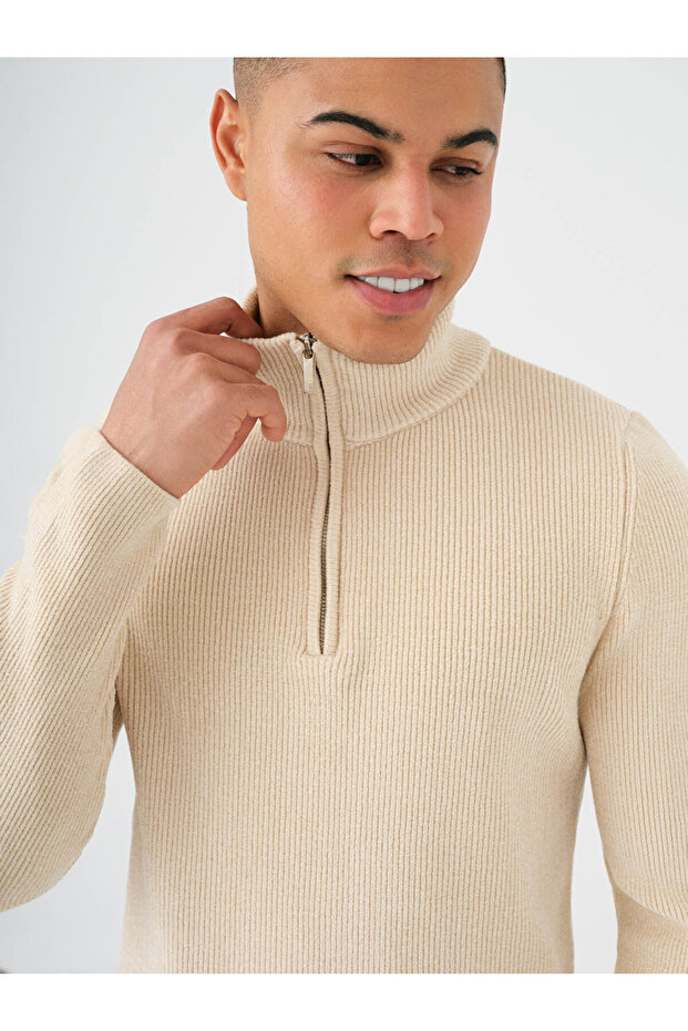 Regular Fit Bej Erkek Kazak Lf2037257 - 3