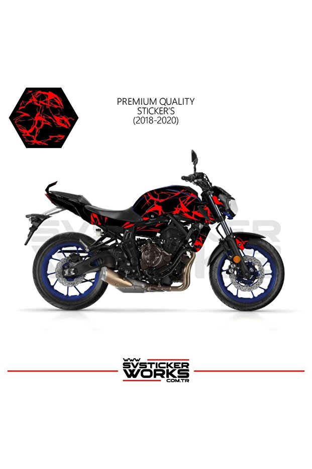 ملصق تغليف MT-07 2018-2020 طراز Lightning Motor Fairing Model Ready Kit 2018-2020 متوافق