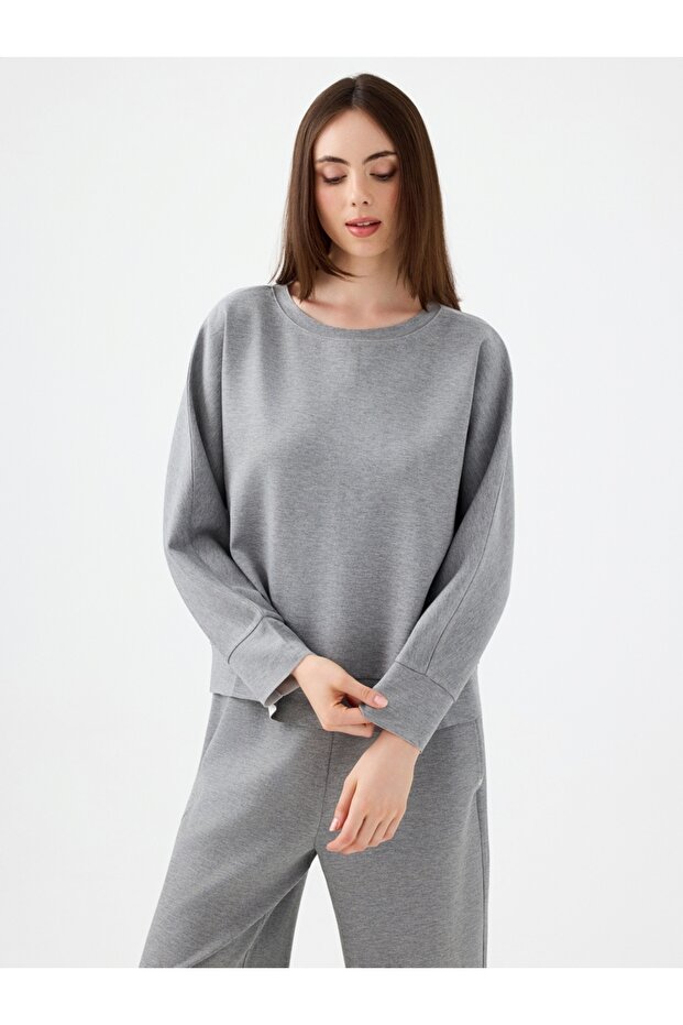 Oversize Kadın Sweatshirt - 1