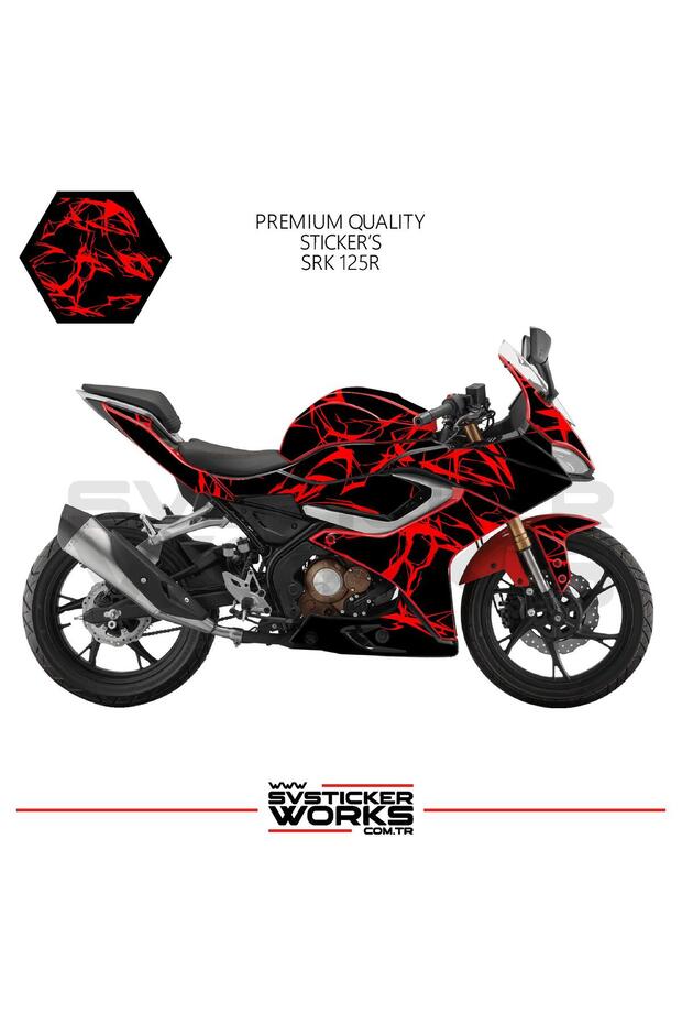 ملصق تزيين RKS SRK 125R، طقم جاهز لتزيين المحرك بتصميم البرق