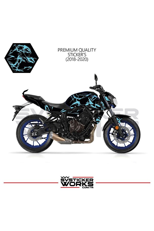 ملصق تغليف MT-07 2018-2020 طراز Lightning Motor Fairing Model Ready Kit 2018-2020 متوافق