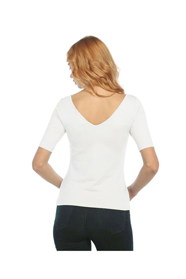 Kadın Beyaz Basic Tişört - BGA782157 - 2